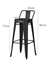 Olmecs Metal Bar Chair With Back Support High Chair (Black)